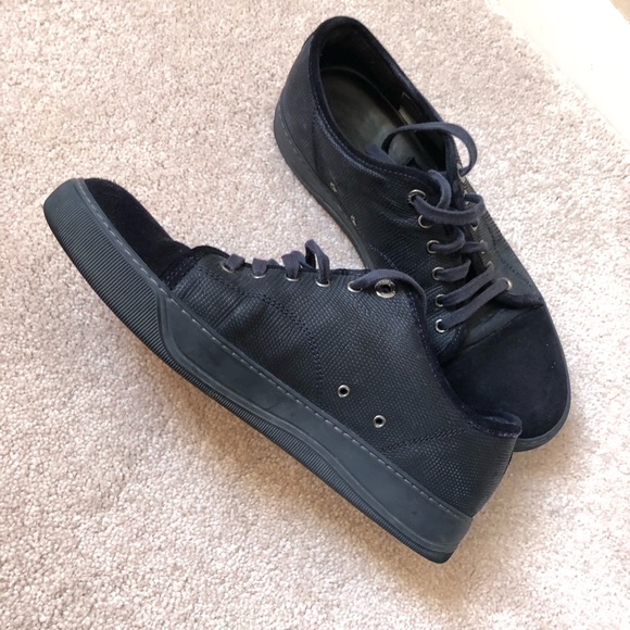 LANVIN men shoes, leather,?size 8, navy color - Picture 3 of 4